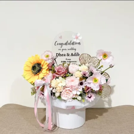 Bloom Box Akrilik Ucapan Wedding Tual